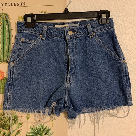 faded high waisted shorts